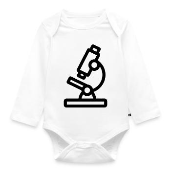 Mikroskop - Baby Bio-Langarm-Body - Weiß - Vorne