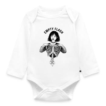 Leere Flash Skeleton - Baby Bio-Langarm-Body - Weiß - Vorne