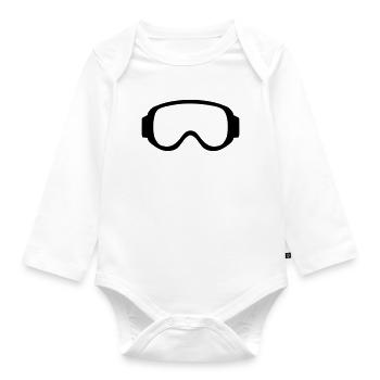Ski goggles - Organic Longsleeve Baby Bodysuit - white - Front
