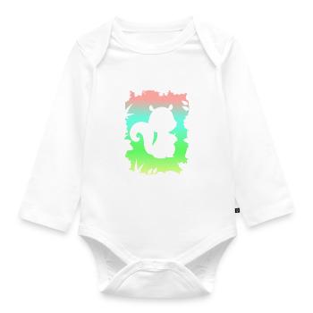 Squirrel Design - Organic Longsleeve Baby Bodysuit - white - Front