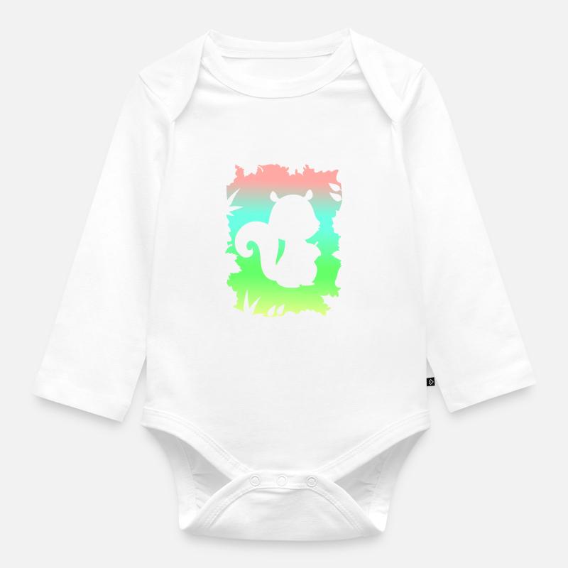 Conception d’écureuil - Body Bébé bio manches longues - blanc