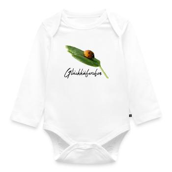 Lucky Beetle Ladybug Lucky Charm - Organic Longsleeve Baby Bodysuit - white - Front