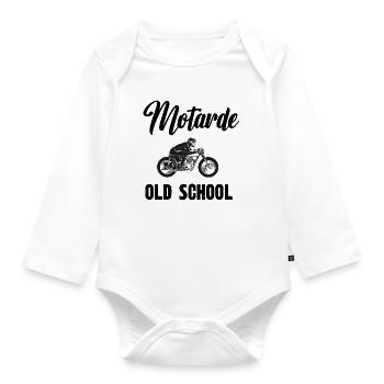 motarde old school - Body Bébé bio manches longues - blanc - Devant