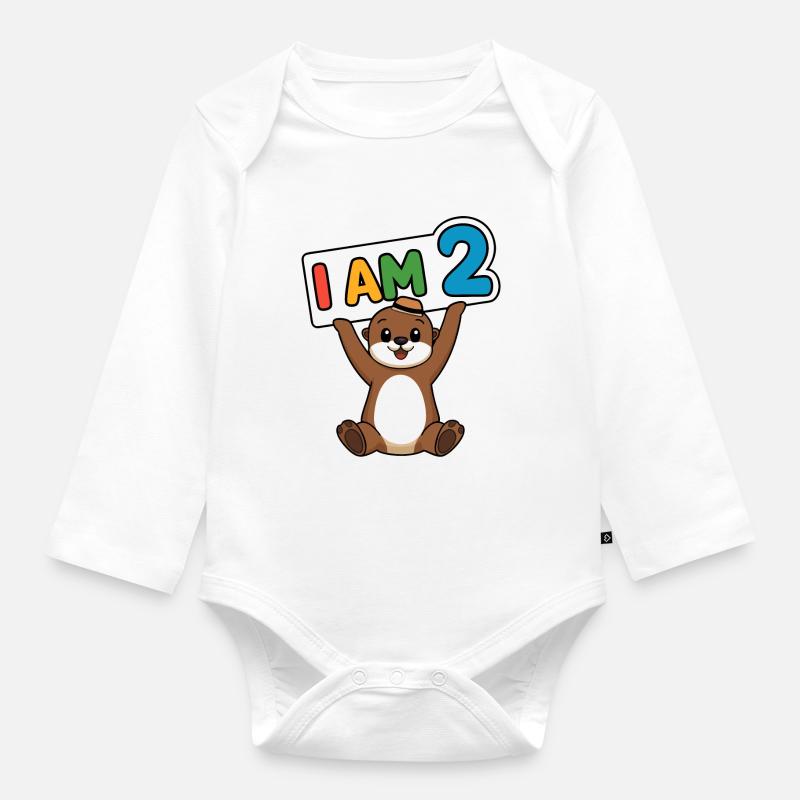I'm 2 years second birthday - Organic Longsleeve Baby Bodysuit - white