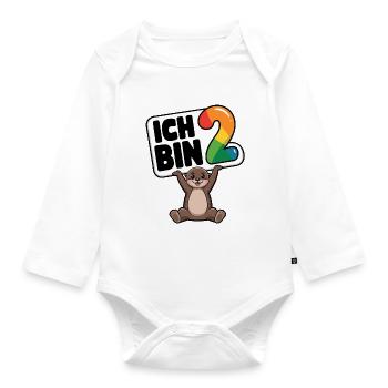 Ich bin 2 Jahre zweiter Geburtstag - Baby Bio-Langarm-Body - Weiß - Vorne