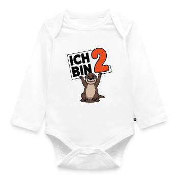 Ich bin 2 Jahre zweiter Geburtstag - Baby Bio-Langarm-Body - Weiß - Vorne