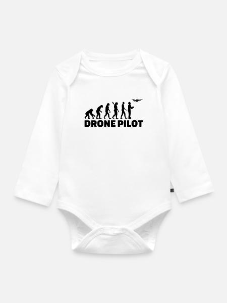 drone - Body Bébé bio manches longues - blanc
