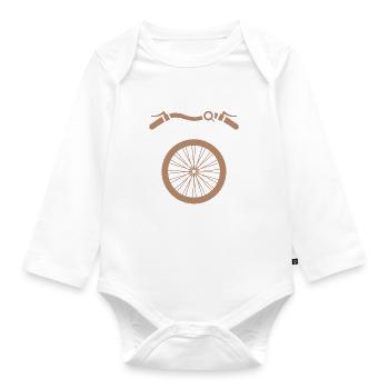 Né pour faire du vélo forcé de travailler - Body Bébé bio manches longues - blanc - Devant