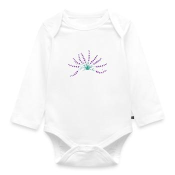 Lavendel - Baby Bio-Langarm-Body - Weiß - Vorne