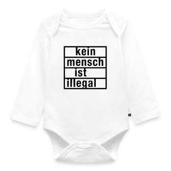 Kein mensch ist illegal - Baby Bio-Langarm-Body - Weiß - Vorne