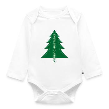 Christmas tree, Christmas - Organic Longsleeve Baby Bodysuit - white - Front