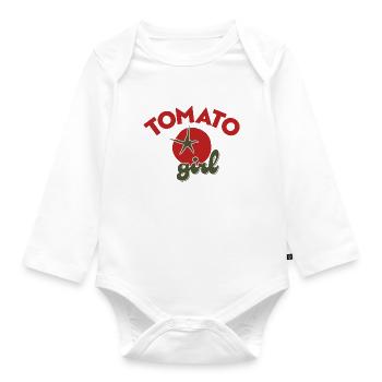 Tomato Girl Summer Tomaten Süden Italien - Baby Bio-Langarm-Body - Weiß - Vorne