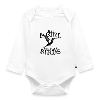 Vogelschützerin Nur ein Mädchen das Vögel liebt. - Baby Bio-Langarm-Body - Weiß - Vorne