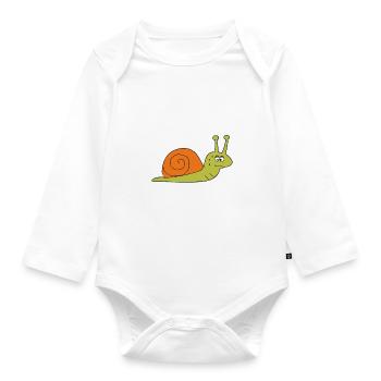 Jogging Sport Escargot drôle Hilde - Body Bébé bio manches longues - blanc - Devant