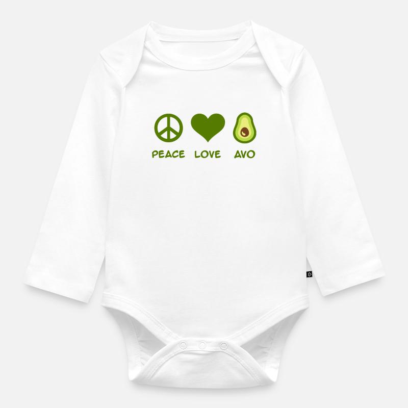 Avocado - Baby Bio-Langarm-Body - Weiß