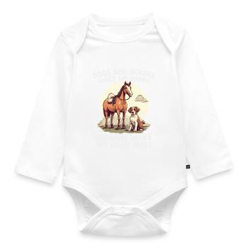 Hunden Und Pferden - Baby Bio-Langarm-Body - Weiß - Vorne