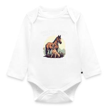 Hunden Und Pferden - Baby Bio-Langarm-Body - Weiß - Vorne