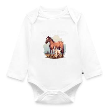 Hunden Und Pferden - Baby Bio-Langarm-Body - Weiß - Vorne