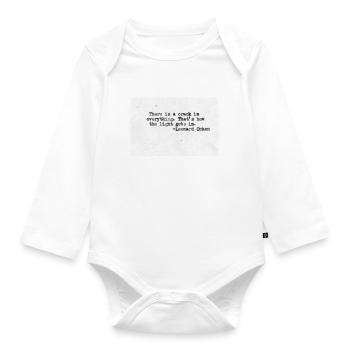 Zitatdesign - Leonard Cohen - Baby Bio-Langarm-Body - Weiß - Vorne