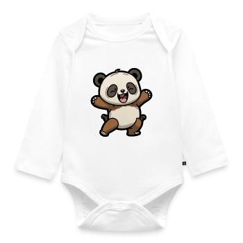 Bébé panda - Body Bébé bio manches longues - blanc - Devant