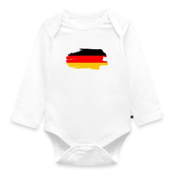Allemagne Drapeau allemand Drapeau allemand Utilisé Look Patrie - Body Bébé bio manches longues - blanc - Devant