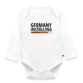 Deutschland Flagge Deutsche Fahne Used Look Heimat - Baby Bio-Langarm-Body - Weiß - Vorne