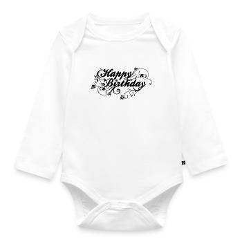 Joyeux anniversaire - Body Bébé bio manches longues - blanc - Devant