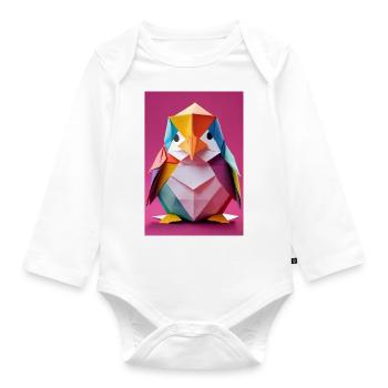 Bébé pingouin - Body Bébé bio manches longues - blanc - Devant