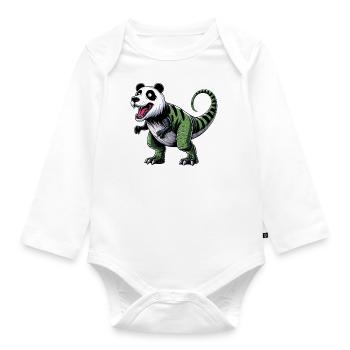 Brontosaurier-Zebra Fusion: Fantastisches - Baby Bio-Langarm-Body - Weiß - Vorne