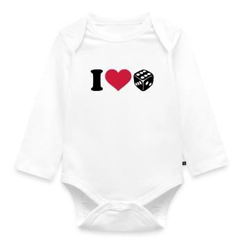 cube - Organic Longsleeve Baby Bodysuit - white - Front