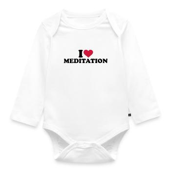 Meditation - Baby Bio-Langarm-Body - Weiß - Vorne
