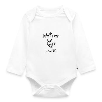 kleiner wurm - Baby Bio-Langarm-Body - Weiß - Vorne