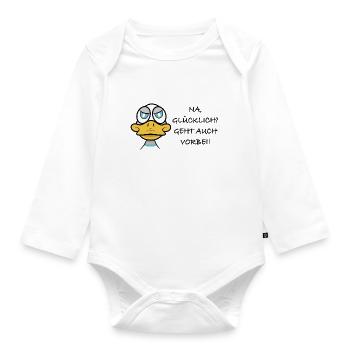 Glücklich geht auch vorbei! - Baby Bio-Langarm-Body - Weiß - Vorne