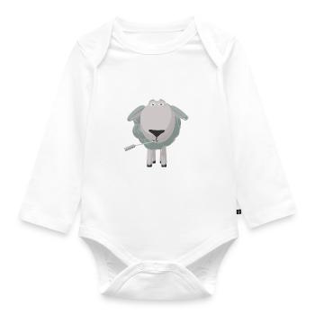 Pepper The Sheep - Organic Longsleeve Baby Bodysuit - white - Front