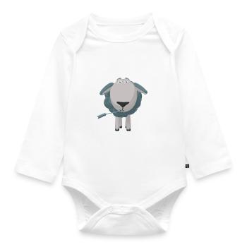 Eli The Sheep - Organic Longsleeve Baby Bodysuit - white - Front
