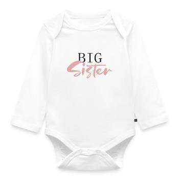 big sister - Organic Longsleeve Baby Bodysuit - white - Front