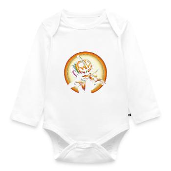 Halloween citrouille violon - Body Bébé bio manches longues - blanc - Devant