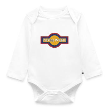 moving people - Organic Longsleeve Baby Bodysuit - white - Front