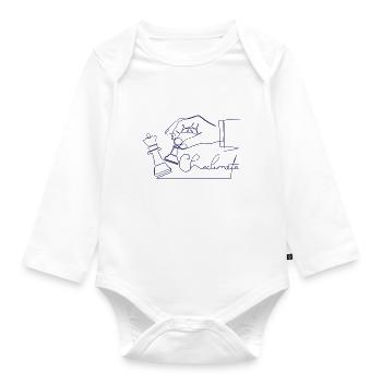 Checkmate!!! - Organic Longsleeve Baby Bodysuit - white - Front