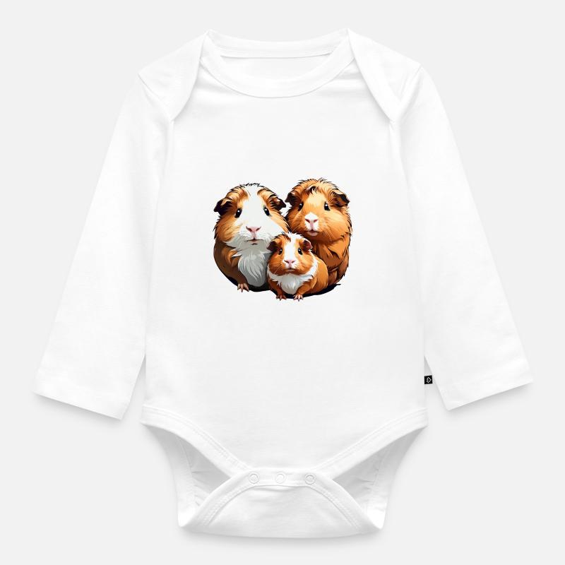 Trois mignons cochons d’Inde - Body Bébé bio manches longues - blanc