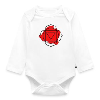 CHAKRA Muladhara - Body Bébé bio manches longues - blanc - Devant