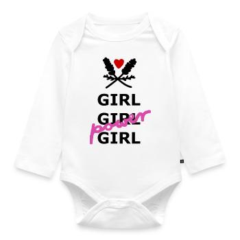 Le pouvoir des filles - Body Bébé bio manches longues - blanc - Devant