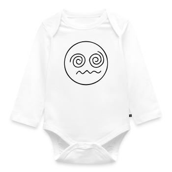 Emoji sketch noir confus - Body Bébé bio manches longues - blanc - Devant