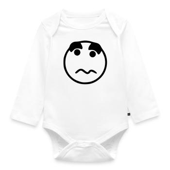Emoji sketch nerveux noir - Body Bébé bio manches longues - blanc - Devant