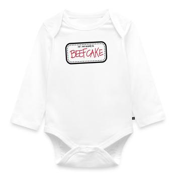 Muskelprotz - Baby Bio-Langarm-Body - Weiß - Vorne