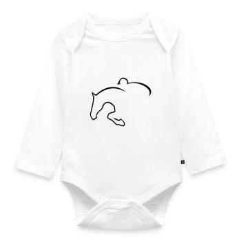 Springreiter - Baby Bio-Langarm-Body - Weiß - Vorne