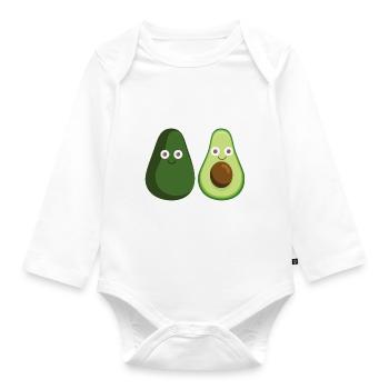 avocat, avocat, couple, couple - Body Bébé bio manches longues - blanc - Devant