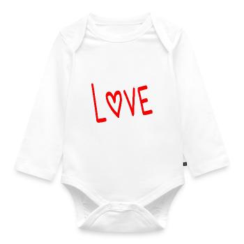 VALENTINSTAG. ICH LIEBE DICH. ICH LIEBE DICH. LIEBE. LIEBE - Baby Bio-Langarm-Body - Weiß - Vorne