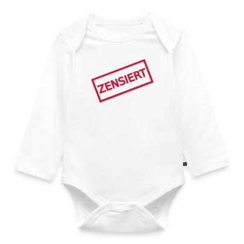 Censored - Organic Longsleeve Baby Bodysuit - white - Front