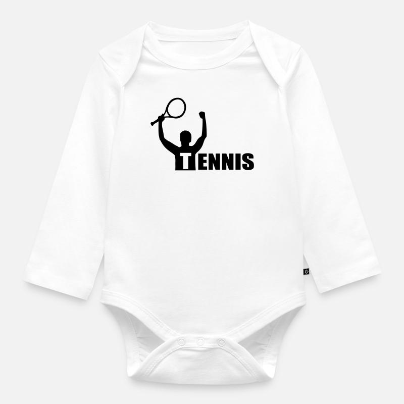 tennis - Body Bébé bio manches longues - blanc